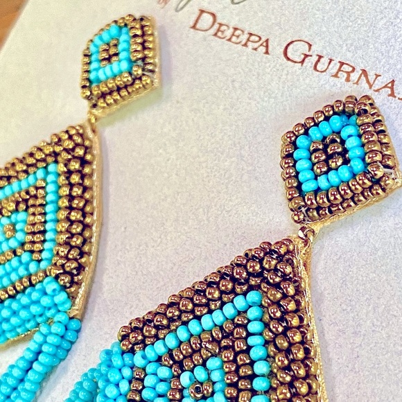 NWT Anthropologie Deepa Beaded Diamond Chandeliers - Picture 12 of 14